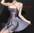 Satin Smooth Backless Pleated Micro Mini Dress for Women